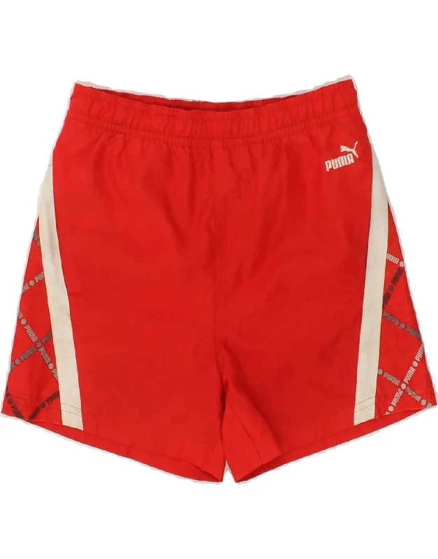 PUMA Boys Graphic Sport Shorts 9-10 Years  Medium  Red Colourblock