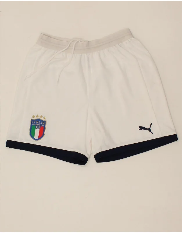 PUMA Boys Italia Graphic Sport Shorts 11-12 Years White Colourblock