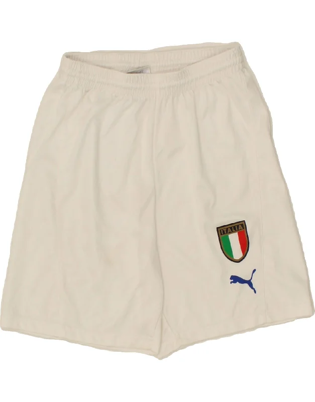 PUMA Boys Italia Graphic Sport Shorts 11-12 Years   White Polyester