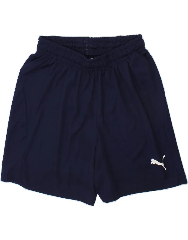 PUMA Boys Sport Shorts 11-12 Years Large  Navy Blue Polyester