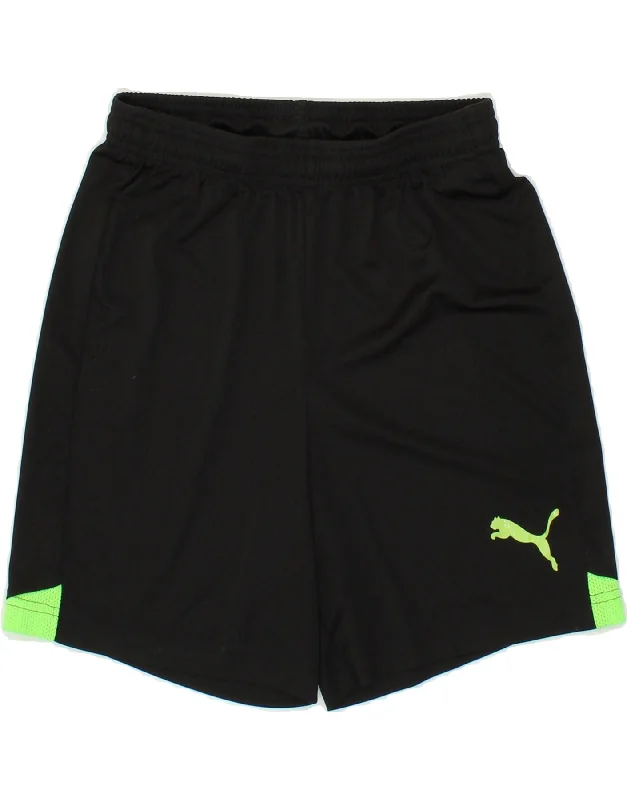 PUMA Boys Sport Shorts 13-14 Years XL Black Colourblock Polyester