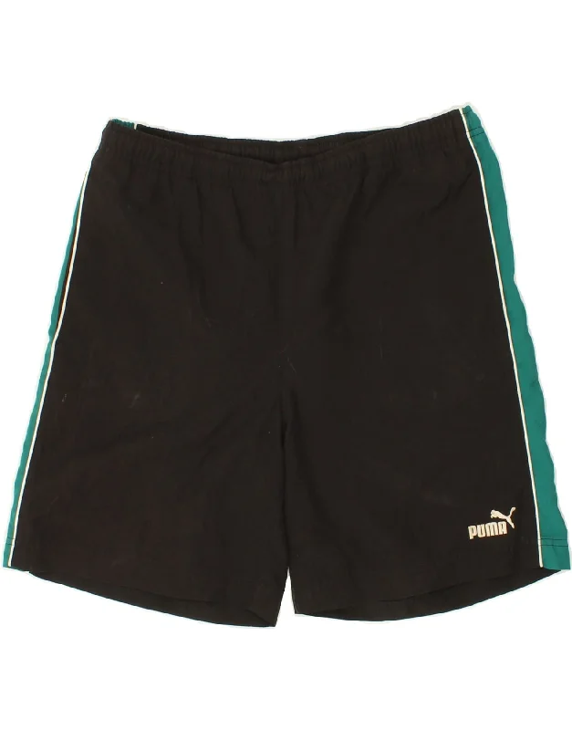 PUMA Boys Sport Shorts 15-16 Years  Black Colourblock Polyester