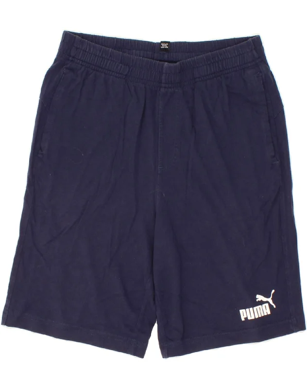 PUMA Boys Sport Shorts 15-16 Years  Navy Blue Cotton