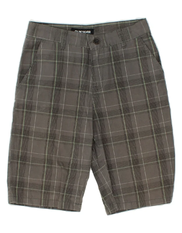 QUIKSILVER Boys Chino Shorts 11-12 Years W24  Grey Check Cotton