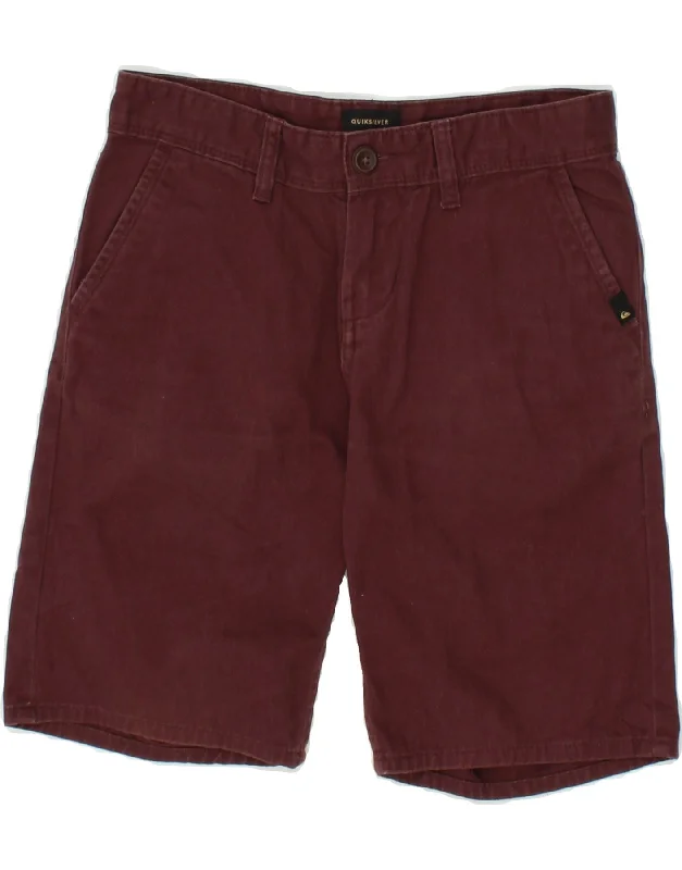 QUIKSILVER Boys Straight Fit Chino Shorts 13-14 Years W28 Burgundy Cotton