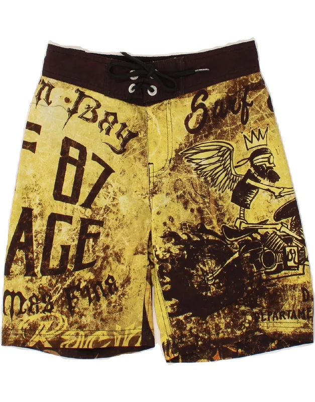 SCORPION BAY Boys Graphic Swimming Shorts 6-7 Years Medium  Yellow