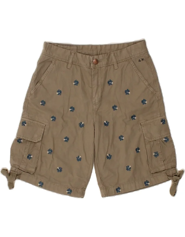 SUN68 Boys Cargo Shorts 11-12 Years W28 Beige Cotton