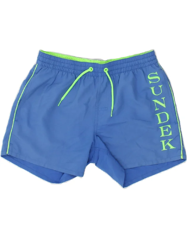 SUNDEK Boys Graphic Swimming Shorts 13-14 Years  Blue Polyester