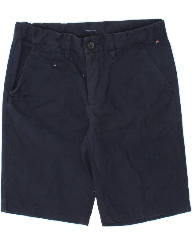 TOMMY HILFIGER Boys Chino Shorts 14-15 Years W32 Navy Blue Cotton