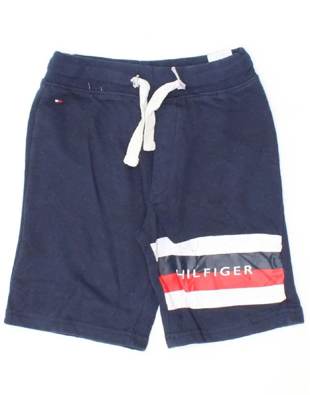 TOMMY HILFIGER Boys Graphic Sport Shorts 5-6 Years Navy Blue Cotton