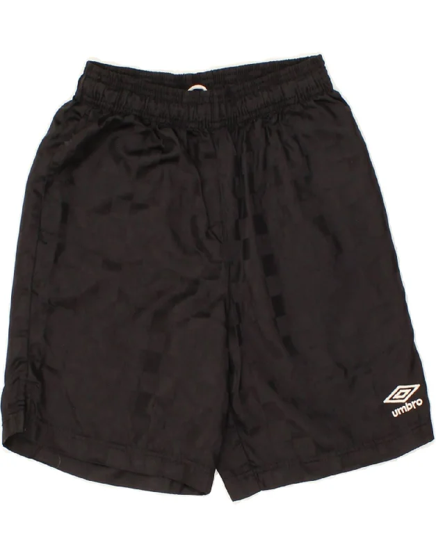 UMBRO Boys Sport Shorts 5-6 Years Black Geometric Nylon