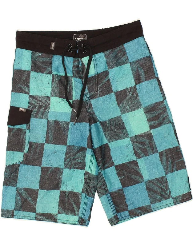 VANS Boys Swimming Shorts 11-12 Years Blue Geometric