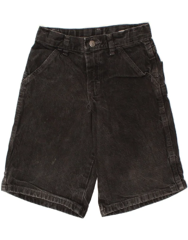 WRANGLER Boys Denim Shorts 7-8 Years W26 Black Cotton